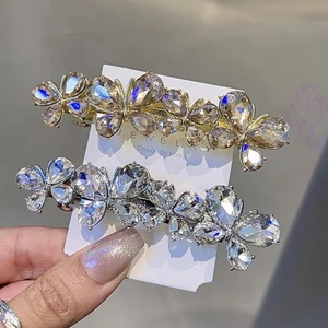 Thanh Lịch Sang Trọng Pha Lê Tóc Cảm Thấy Tinh Tế Kẹp Tóc Nửa Tie Tóc Nữ Phụ Kiện Tóc Mùa Xuân Kẹp Mũ Đội Đầu E8IY