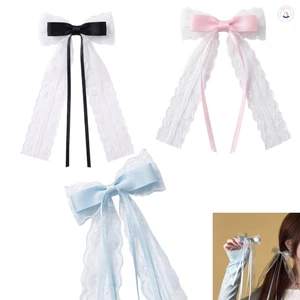2 Chiếc Ren Nơ Kẹp Tóc Thanh Lịch Phong Cách Ngọt Ngào Phụ Kiện Tóc Cho Nữ Và Bé Gái