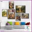Tranh làng quê Việt Nam cổ, nghệ thuật trang trí Tết, tranh decor phòng fomex 5mm kèm băng keo.