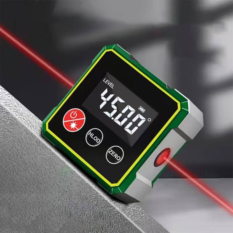 MUQV 360° Công cụ tìm góc kỹ thuật số từ tính với thước đo Laser điện tử Type-C Sạc LCD Dụng cụ đo lường điện tử n