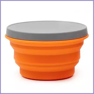 Bát du lịch Bát gấp silicon ngoài trời có nắp Dụng cụ ăn uống di động để cắm trại Du lịch BBQ Ngoài trời mueadsyvn