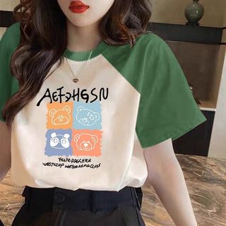 [MIZIQI] Áo thun ngắn tay Cotton nguyên chất nguyên chất dành cho nữ, áo thun nữ dáng rộng cỡ lớn