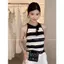 Thái Lan Đẹp Nhỏ Camisole Hình Chữ I Áo Vest Nữ Mùa Hè Mặc Ngoài Không Tay Sọc Băng Lụa Đan Tắt @ -