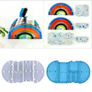 Flgo Phong Cách Cầu Vồng Bút Hình Khuôn Silicon Chắc Chắn Cho Đồ Thủ Công Đựng Bút Từ Nhựa Trang Trí Hàng Ngày