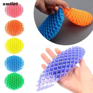 SMILE Worm Big Fidget Toy, Đồ chơi giải nén có thể thu vào Lưới đàn hồi in, Tuyệt vời cho ADHD Cảm giác căng thẳng Lo âu Giảm cảm giác Fidget Worm Đồ chơi mát mẻ