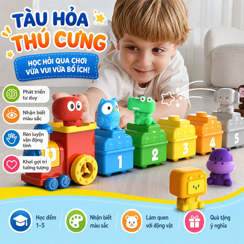 Bộ Đồ Chơi Tàu Hỏa Trang Trại Trẻ Em Montessori,phù Hợp Và Phân Loại Kỹ Năng Vận động Tinh,Đồ Chơi Giáo Dục Trẻ Em