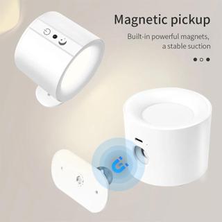 Đèn Tường RGB LED Không Dây Cảm Ứng Xoay 360° Đèn Ngủ 3 Màu Trang Trí