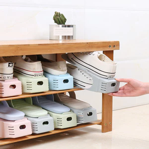 Lưu trữ Giá để giày Giá đỡ giày hai lớp Điều chỉnh ba tốc độ Ký túc xá gia đình Tiết kiệm không gian S