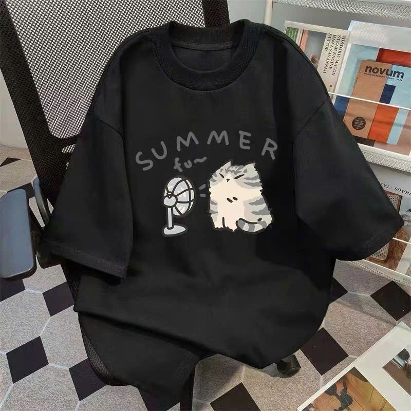 Áo phông unisex form rộng chất cotton su, họa tiết chữ summmerr, siêu đẹp, thời trang cá tính - thoitrangthubio