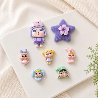 Set Charm Crybaby Bé Thỏ Khóc Pastel Kawaii Ngôi Sao xanh Resin DIY Gắn Dép Cute Mini Dễ Thương Phụ Kiện Girl Cartoon