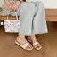 TT Set-Toe Khóa Kim Loại Flip-Flops Nữ Mùa Hè Nêm Giày Sandal Mũi Mở Dép