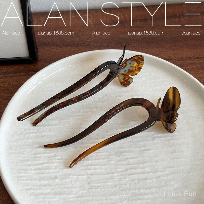 Alan Retro Thời Trang Nhiều Màu Nơ Acetate Kẹp Tóc Cổ Tích Tính Khí Niche Phụ Kiện Tóc Cao Cấp
