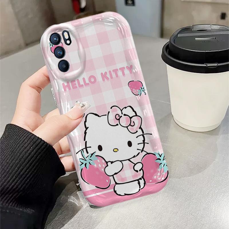 Ốp Silicon Hoạt Hình Cho OPPO A16 A16S A16K 3D Bé Gái Vỏ Điện Thoại Mềm TPU Kitty Sinh Viên Chống Sốc Ốp Lưng