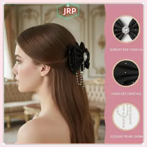 JRP Công Chúa Dễ Thương Nơ Kẹp Tóc Giả Ngọc Trai sel Nơ Kẹp Tóc Cổ Tích Truyện Mũ Cho Bé Gái Phụ Kiện Tóc Quà Tặng JRP