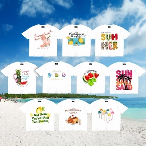 （Giao hàng 24h）Angela Áo Thun unisex nam nữ phông TRÁI CÂY dừa thanh long chanh chuối tropical nam nữ form rộng