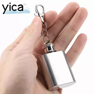 YICA 2 Chai Whisky Di Động, Chai Rượu Inox Bạc Bạc, Di Động Có Phễu 1 oz Túi Rượu Du Lịch