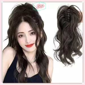 JRP Tổng Hợp Móng Vuốt Kẹp Đuôi Ngựa Phần Mở Rộng Tóc Ngắn Xoăn Tự Nhiên Đuôi Giả Tóc Cho Nữ Đuôi Ngựa Hairp JRP
