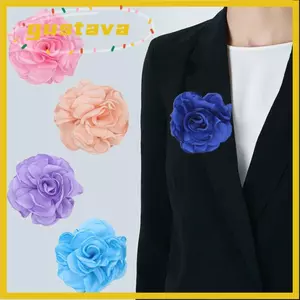 GUSTAVA Hoa Trâm Cài, Thời Trang Ve Áo Chân Huy Hiệu Vải Hoa Hồng Lớn Trâm Cài, Vải Nghệ Thuật Handmade Vintage Tiệc Cưới Trang Sức Đầm Phù Hợp Với Corsage