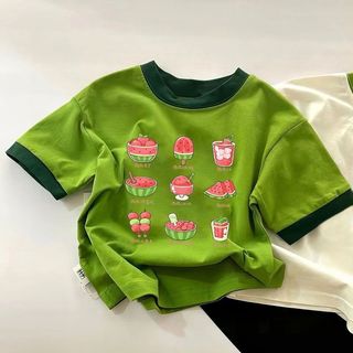 Áo thun Cotton ngắn tay mùa hè Áo thun trẻ em bé gái Quần áo hoạt hình