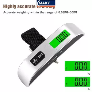 MAKY Gold Star 50KG / 110LB Cân hành lý Cân kỹ thuật số điện tử Du lịch Cân treo di động 1PC VN