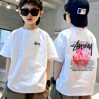 Áo Thun Bé Trai In Logo Thời Trang, Cotton Mềm, Áo Ngắn Tay, Phù Hợp Đi Học & Chơi, Cho Bé 3-12 Tuổi