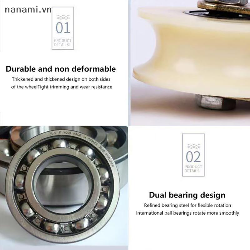 [nanami] Con lăn có rãnh nylon Tra Pulley V / U Nylon có chân đế 30mm 50mm Con lăn hạng nặng có rãnh cửa trượt gót chân [VN]