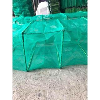 Lồng Bát Quái 12 Cửa Bắt Tôm Cá, Mắt Cước 3 Ly Bền Chắc, Gấp Gọn Tiện Mang đi