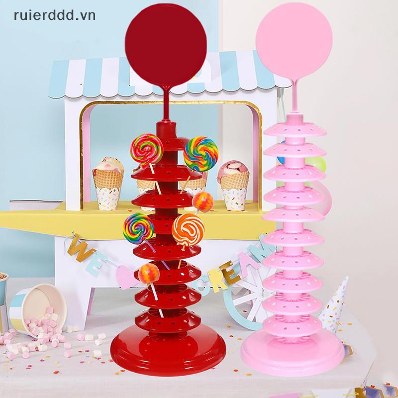 # ruierdd # Giá đỡ kẹo mút 6 / 10 lớp có thể điều chỉnh Bàn trưng bày kẹo tráng miệng Cây Ra Tháp xốp Lollipop cung cấp bữa tiệc.