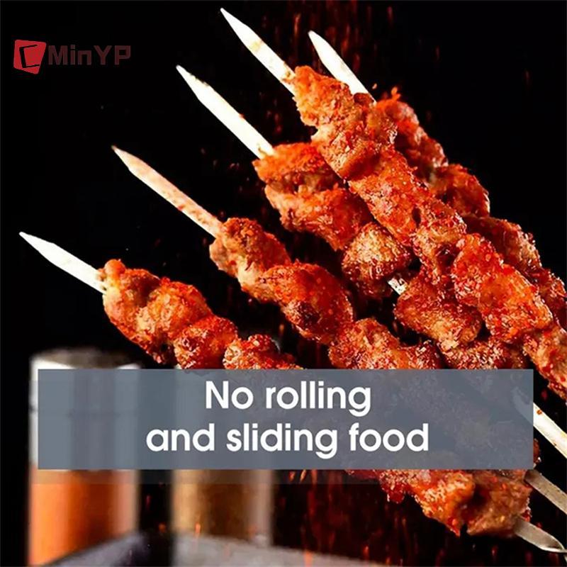 CMinYP 50 Chiếc Thép Không Gỉ Thịt Nướng Xiên BBQ Có Thể Tái Sử Dụng Kebab Iron Sti Cho Cắm Trại Ngoài Trời Dã Ngoại Dụng Cụ Nấu Ăn Glory
