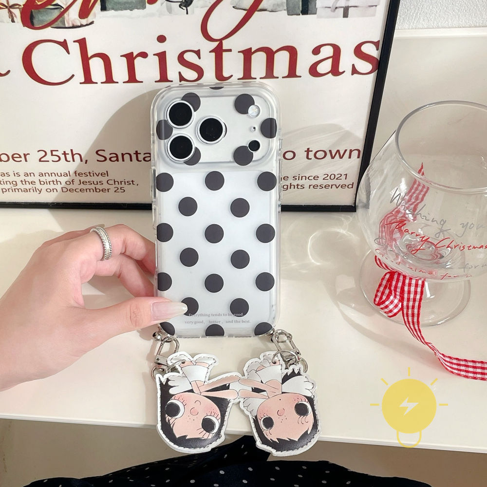 Phone Case For iPhone 17 Pro Max 16 15 TPU Cartoon Pendant Aesthetic Korean Cute