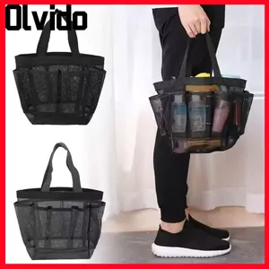 Túi đeo vai OLVIDO, Túi tắm bơi dung tích lớn rỗng, Túi đựng đồ trang điểm lưới trong suốt đa chức năng