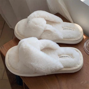 Dép thông thường VN XIXITIAO, Chất liệu PPR, Giày đế bằng Cotton, Ấm áp, Màu trơn thời trang, Thích hợp cho mùa thu đông, Chỉ dành cho nữ.