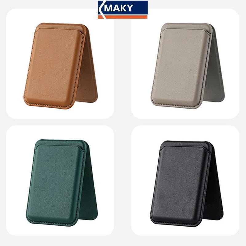 MAKY Từ Tính Cho Magsafe Ví Da Đựng Thẻ Cho 16 15 14 13 Pro Max Ẩn Đế Điện Thoại Ngân Hàng ID Thẻ Nhà Thơ Bao VN