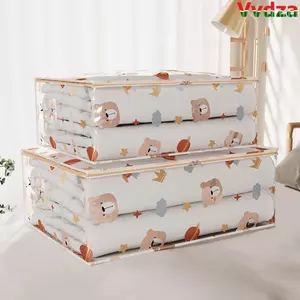 Bộ sắp xếp quần áo VVDZA, Túi lưu trữ dung tích lớn chống bụi, Túi chăn bông trong suốt in ba chiều hộ gia đình