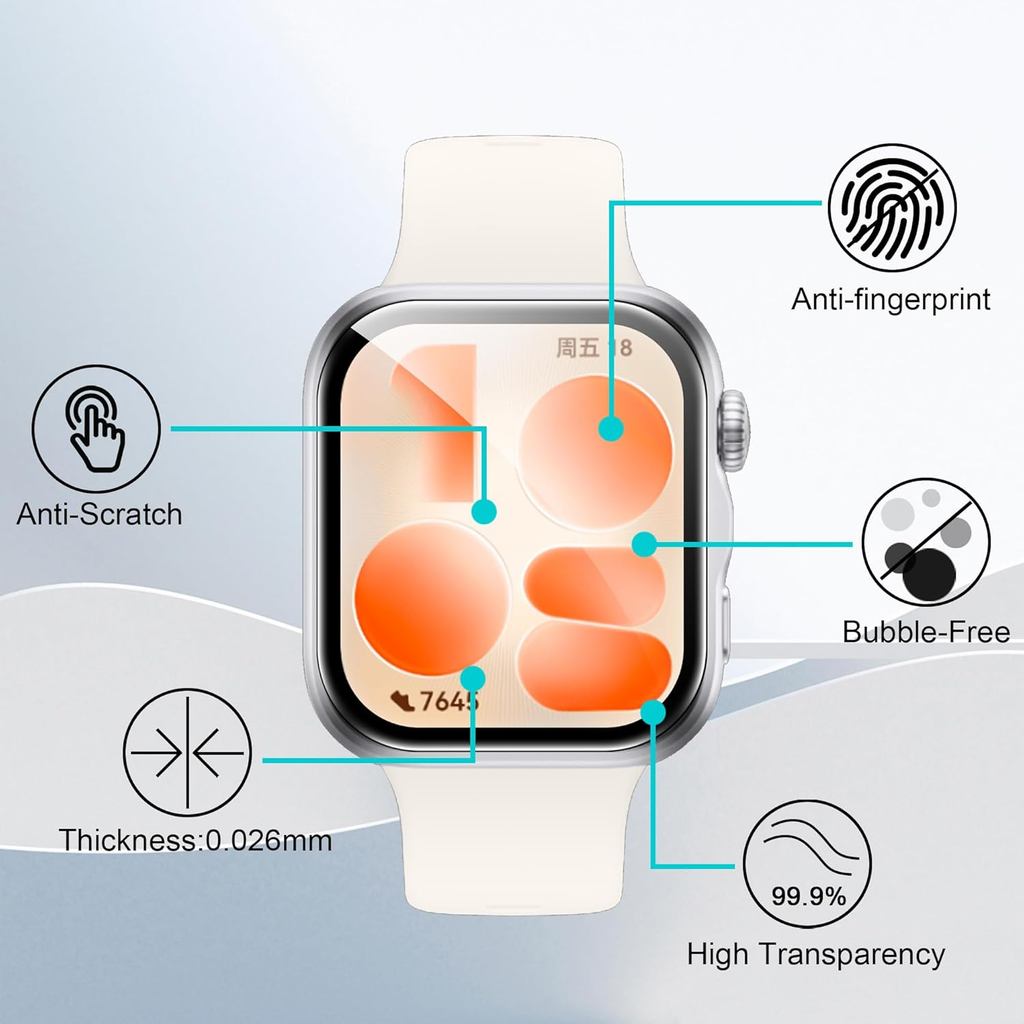 Bộ 5 Miếng Dán Bảo Vệ Màn Hình Cho Huawei Watch Fit 5 Pro / 4Pro / 5 / 4 Phim Bảo Vệ Cong 3D HD Phim Bảo Vệ Toàn Diện