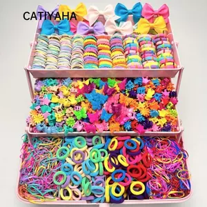 CATIYAHA Girls Hair Bands, Bộ phụ kiện tóc không bị tổn thương đầy màu sắc, Bộ quà tặng công chúa kẹp tóc co giãn cao hoa