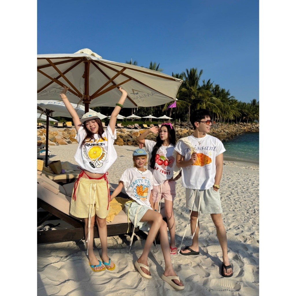 （Giao hàng 24h）Angela Áo thun form rộng SUMMER thời trang nam nữ người đàn ông và phụ nữ cùng một áo nữ áo thun nữ