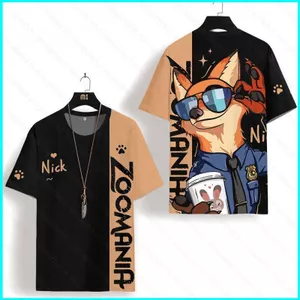 SY3 Zootopia Zootropolis Nick Wilde Judy Hopps Vải Cosplay 3D Áo Thun Mùa Hè Anime Tay Ngắn Top YS3