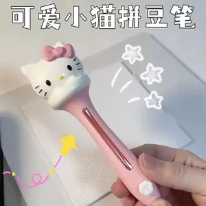 Giảm Giá HelloKitty Bean Pen KT Cat Dot Grip Loại Đẩy Tự Động Đậu Bút Công Cụ Bút Đặc Biệt Cho Bút Đậu
