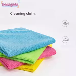BORAGETE Khăn lau chống nhờn, Khăn lau sợi nhỏ đa chức năng dày, Khăn lau gia dụng Khăn lau xe siêu thấm Khăn lau nhà bếp