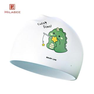 HILABEE Silicone Linh Hoạt Mũ Bơi Trẻ Em Hoạt Hình Chống Thấm Nước Mũ Bơi Bảo Vệ Tai Mũ Tắm Cho Bể Bơi Và Lặn