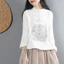 Áo Sơ Mi Nữ Dài Tay Mùa Xuân Màu Đỏ Chắc Chắn Nữ Thường Ngày Trung Quốc Vintage Sườn Xám Áo Sơ Mi