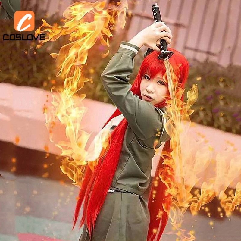 Cổ Điển Anime Shakugan No Shana Cosplay Quần Áo Trọn Bộ Trang Phục JK Đồng Phục Battlesuit Tay Dài Màu Xanh Lá Cây