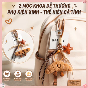 Túi Phụ Kiện Dễ Thương Phong Cách Pháp – Hình Croissant Và Baguette Sang Trọng, Sáng Tạo Trang Trí Túi, Quà Dễ Thương