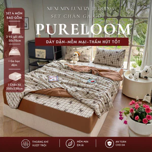 Set chăn hè ga gối cotton đũi siêu mềm phong cách vintage nhẹ nhàng siêu xinh decor phòng Memminbedding Luxury