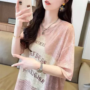 Áo thun chống nắng lưới rỗng Ice Silk Size lớn Phiên bản giảm tuổi mùa hè mát mẻ thoáng khí