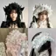 OLVIDO Lolita Wing Angel Headband, Ruy băng nơ ren Cosplay Mũ đội đầu, Gothic ngọt ngào Quấn đầu nữ