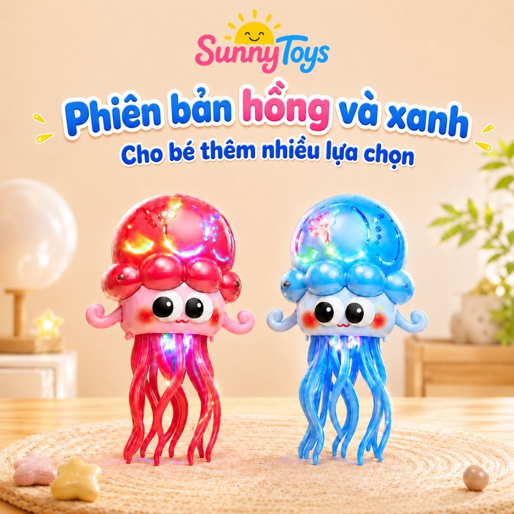 Đồ Chơi Bạch Tuộc SunnyToys Có Đèn Nhạc - Nhảy Múa Vui Nhộn, Tự Đổi Hướng Khi Chạy