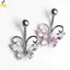 < YEI > Vòng rốn Zircon không gây dị ứng Hình con bướm 1 Trang sức xỏ lỗ rốn cho bé gái Trang phục mùa hè mới