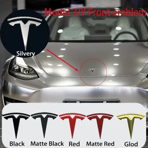 Biểu tượng Logo kim loại Tesla Model 3 / Y - Bộ thay thế thân trước hoặc sau Bộ phận trang trí ngoại thất Phụ kiện ô tô